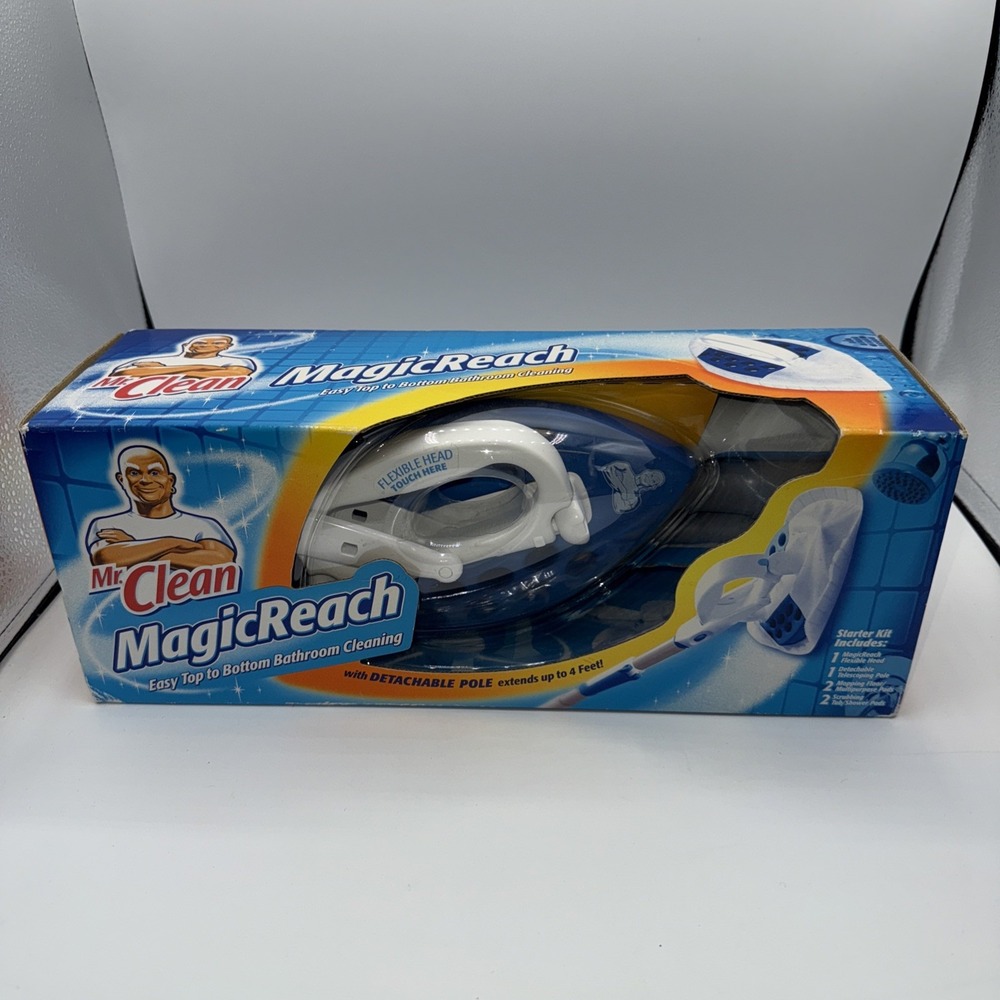 NEW Mr. Clean Magic Reach Starter Kit Bathroom Cleaning Tool Detachable Pole